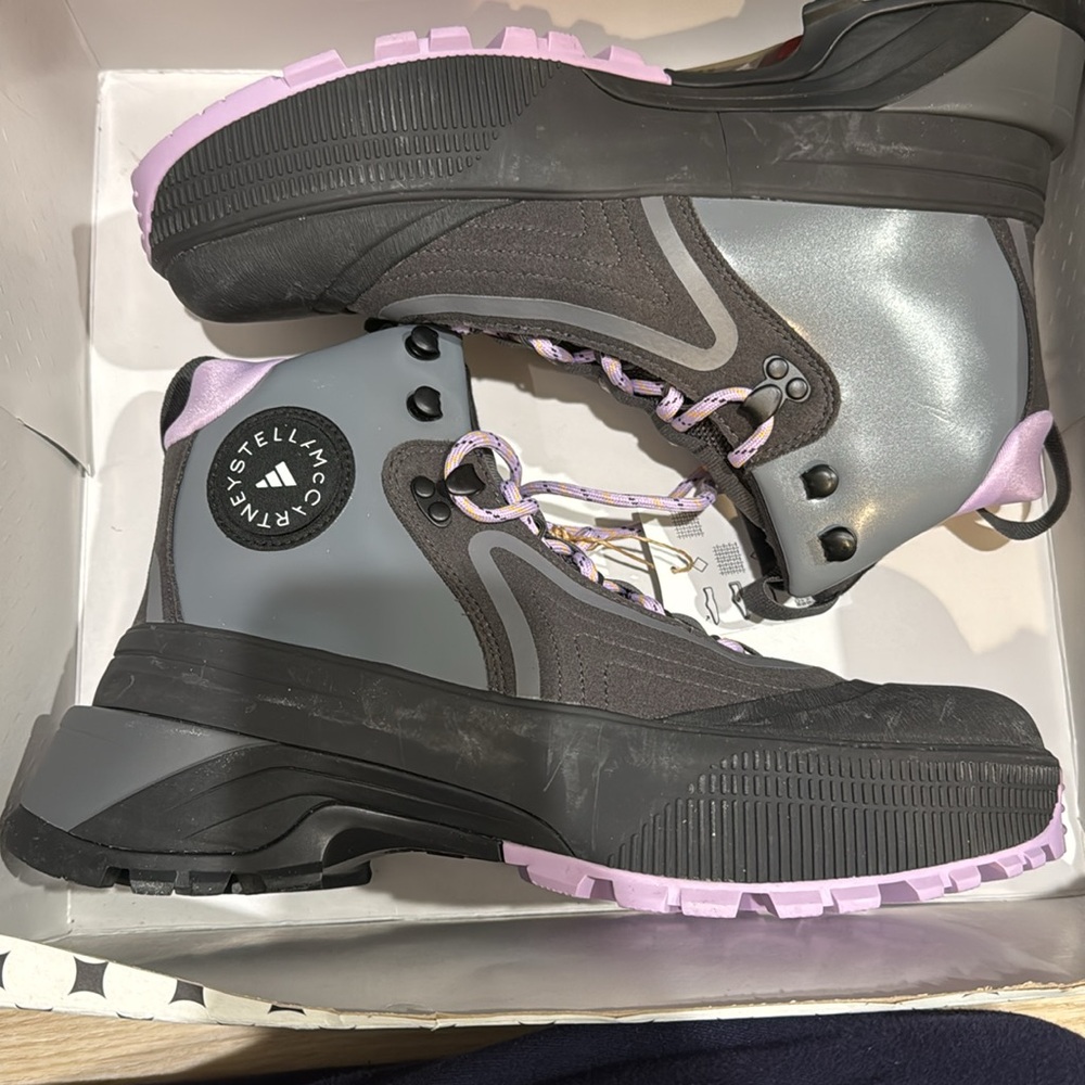 Addidas by Stella McCartney Terrex rubber trimmed leather and felt boot